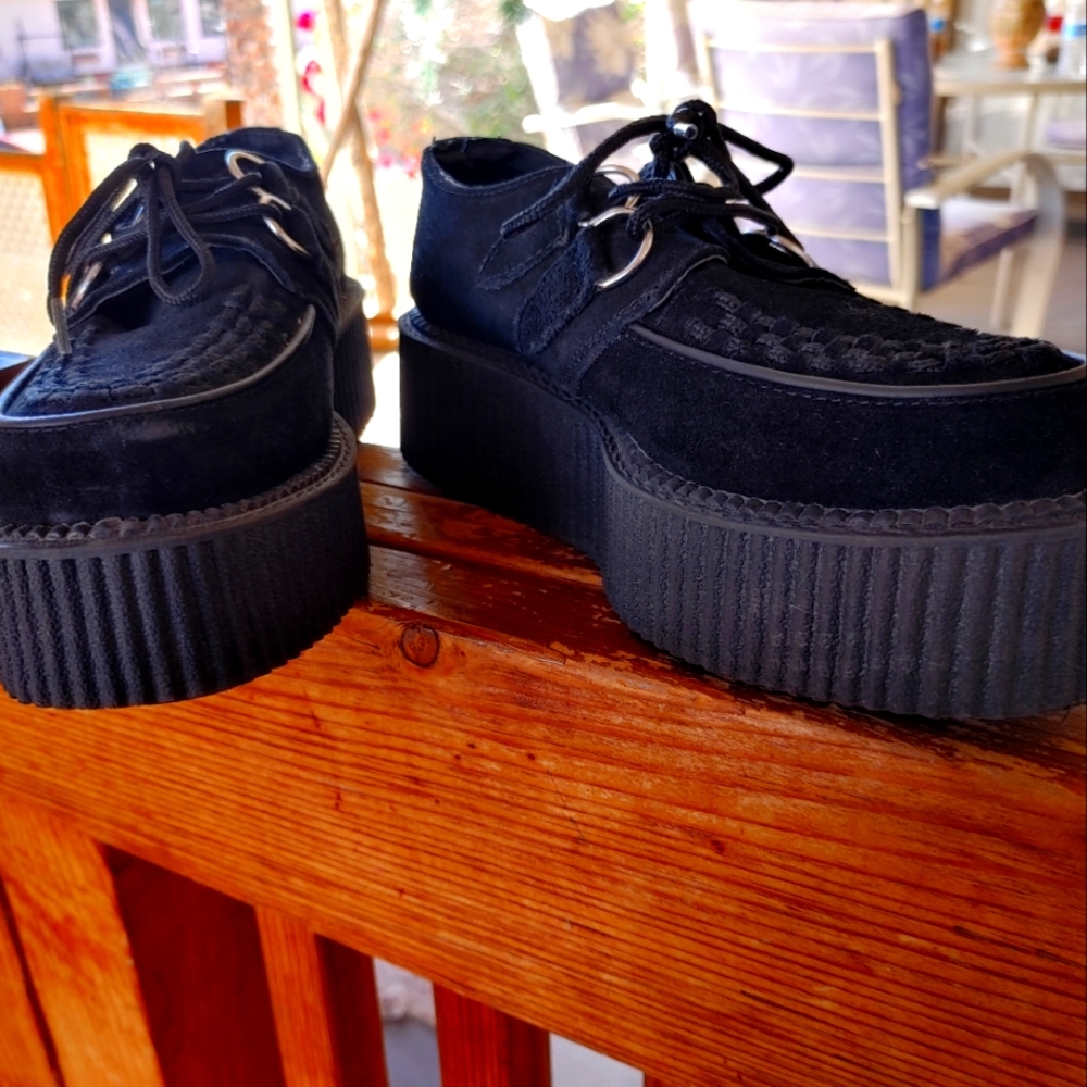 T. U. K black platform creepers